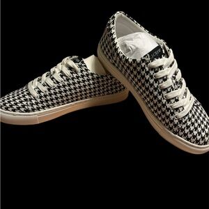 J.Crew Black and White Houndstooth Sneakers